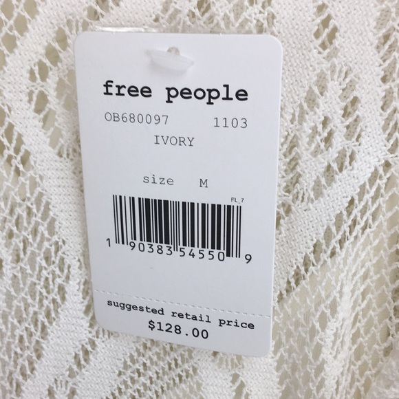 ✨NWT Free People Mock Neck Lace Dress Ivory - Picture 8 of 8